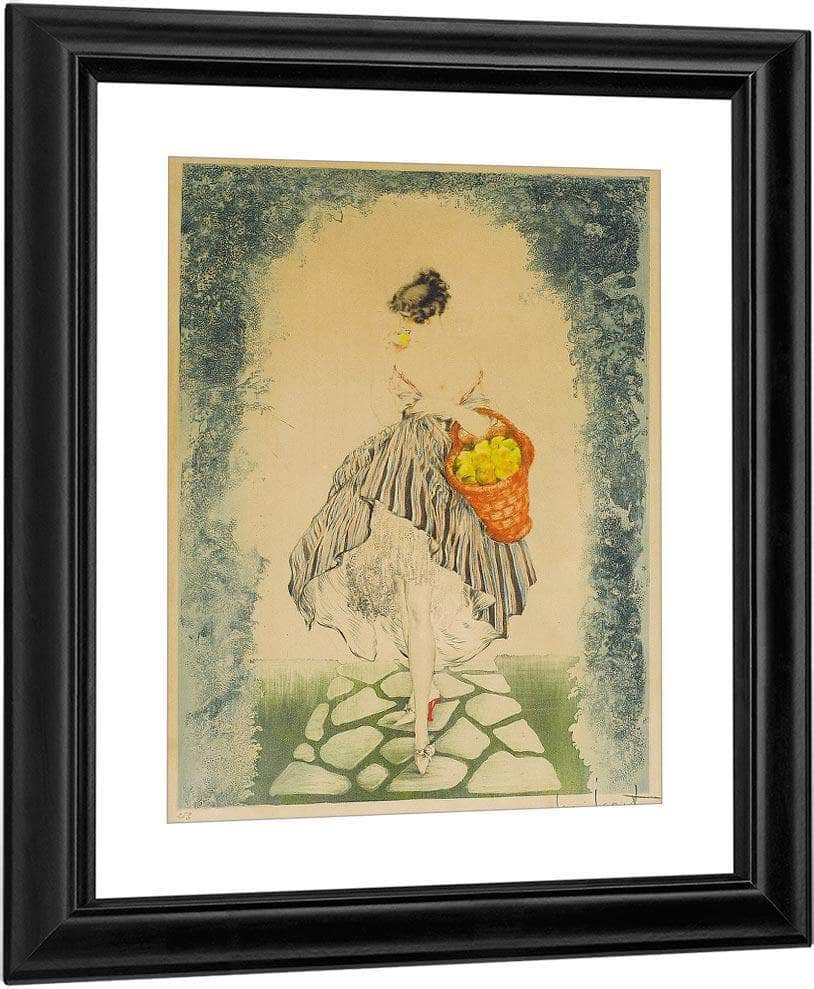 Basket Of Apples 1924 By Louis Icart Fine Art Print
