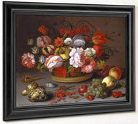 Basket Of Flowers By Balthasar Van Der Ast Fine Art Print