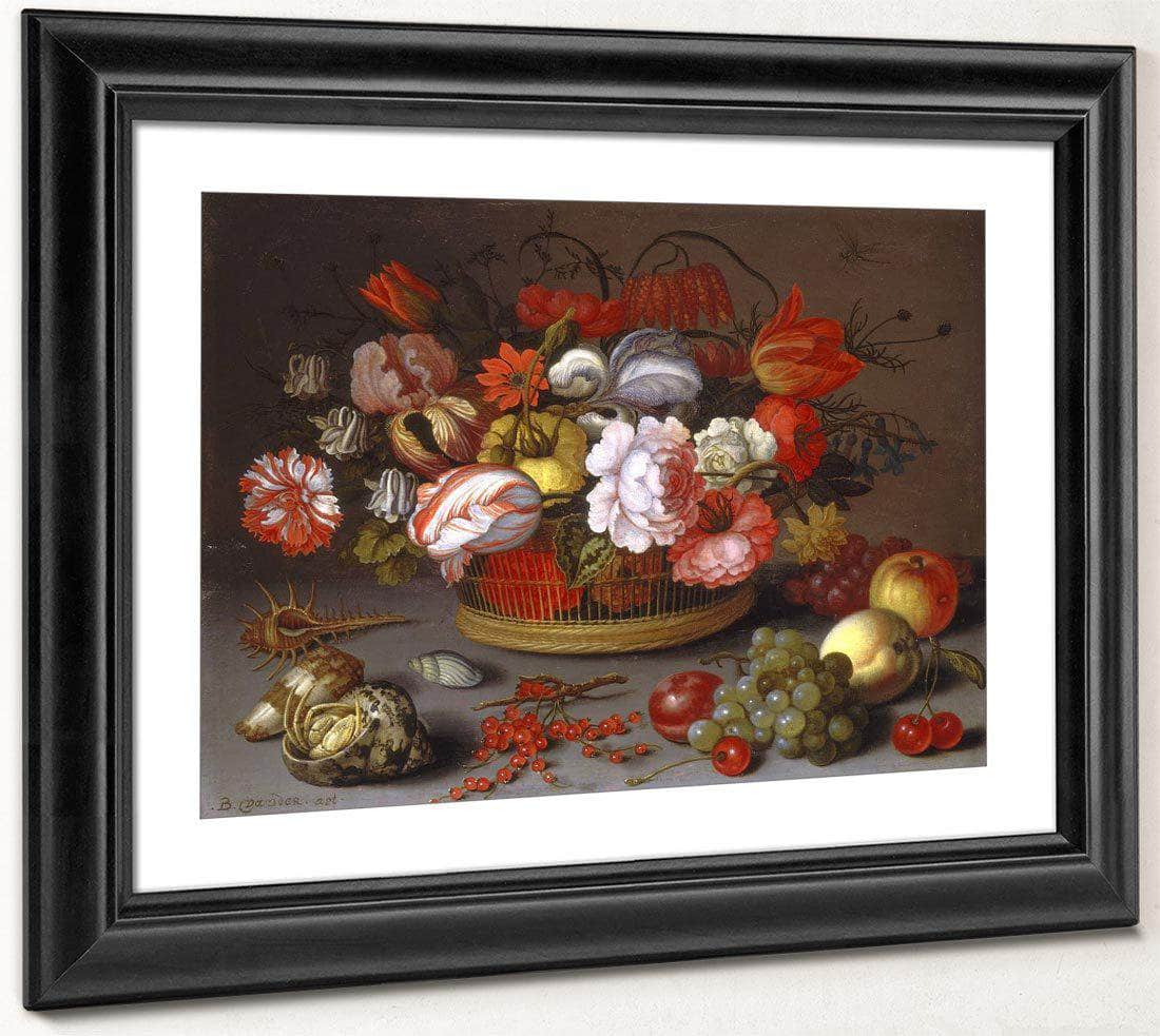 Basket Of Flowers By Balthasar Van Der Ast Fine Art Print