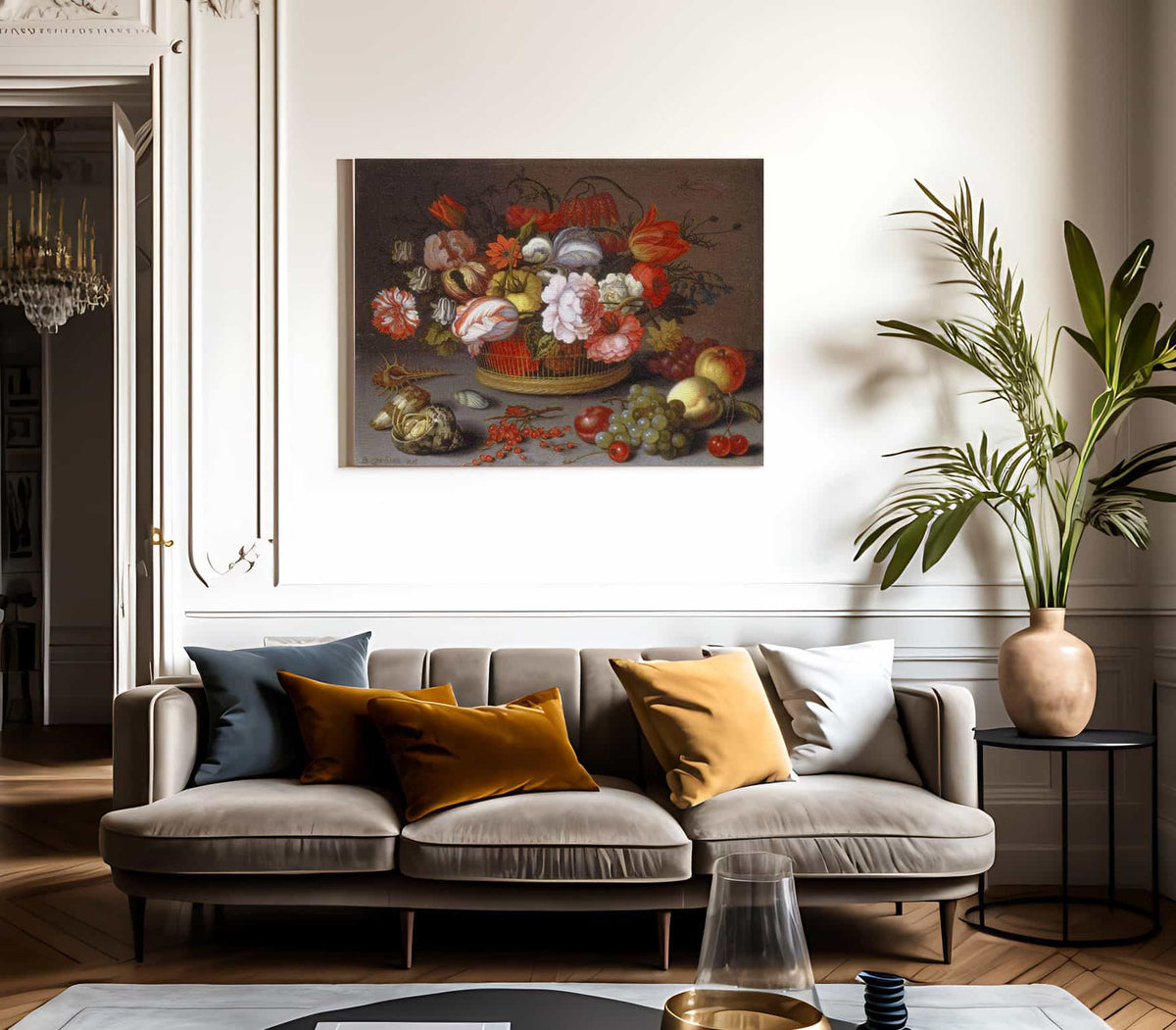 Basket Of Flowers By Balthasar Van Der Ast Fine Art Print