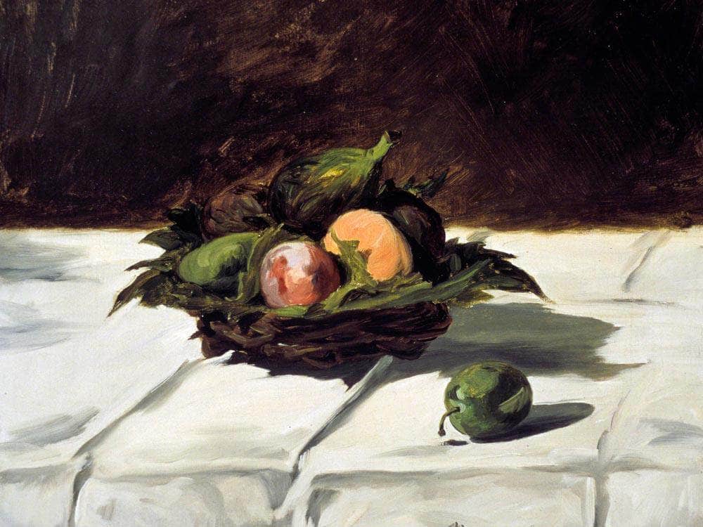 Basket Of Fruits By  Manet Edouard Fine Art Print