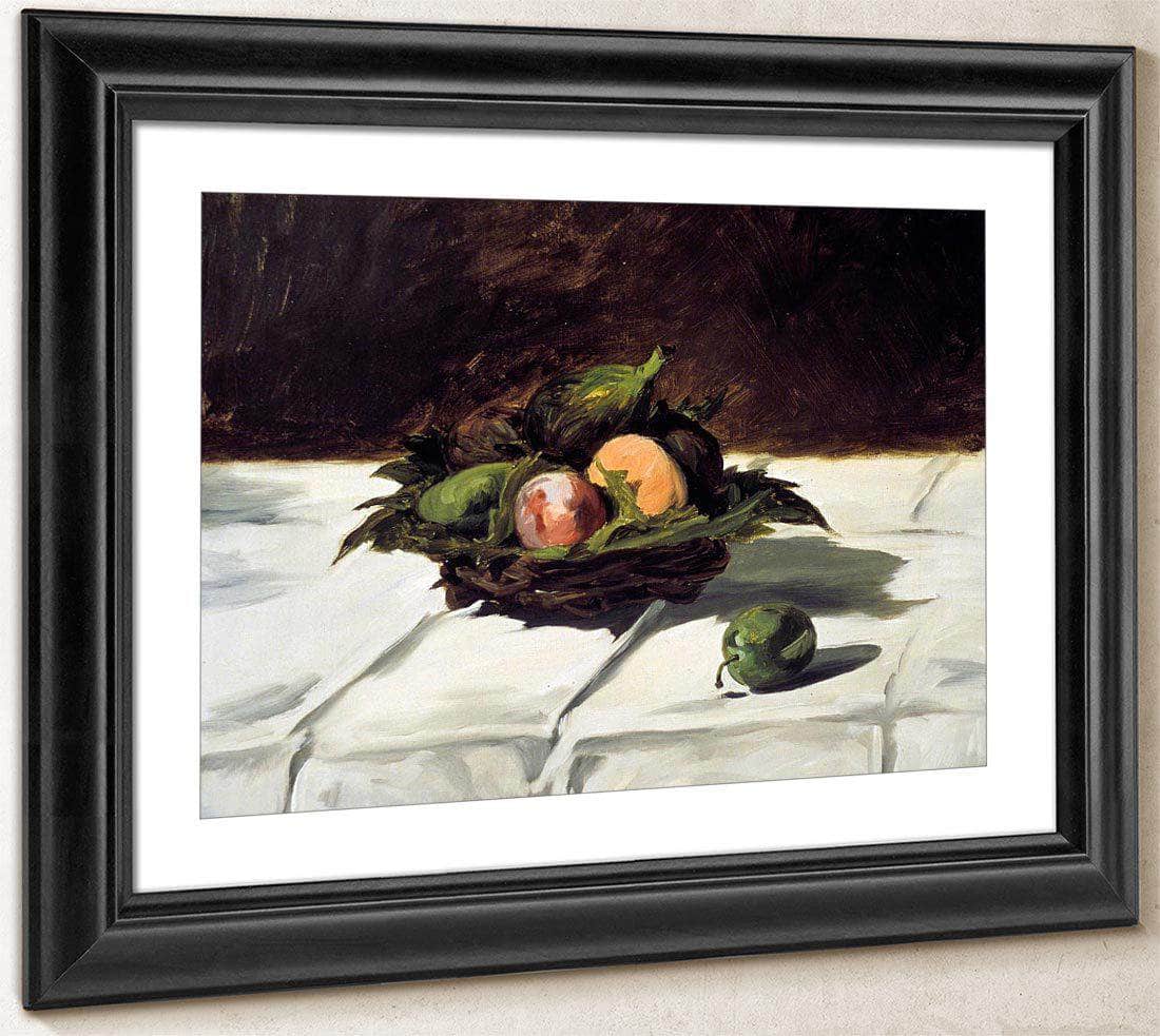 Basket Of Fruits By  Manet Edouard Fine Art Print