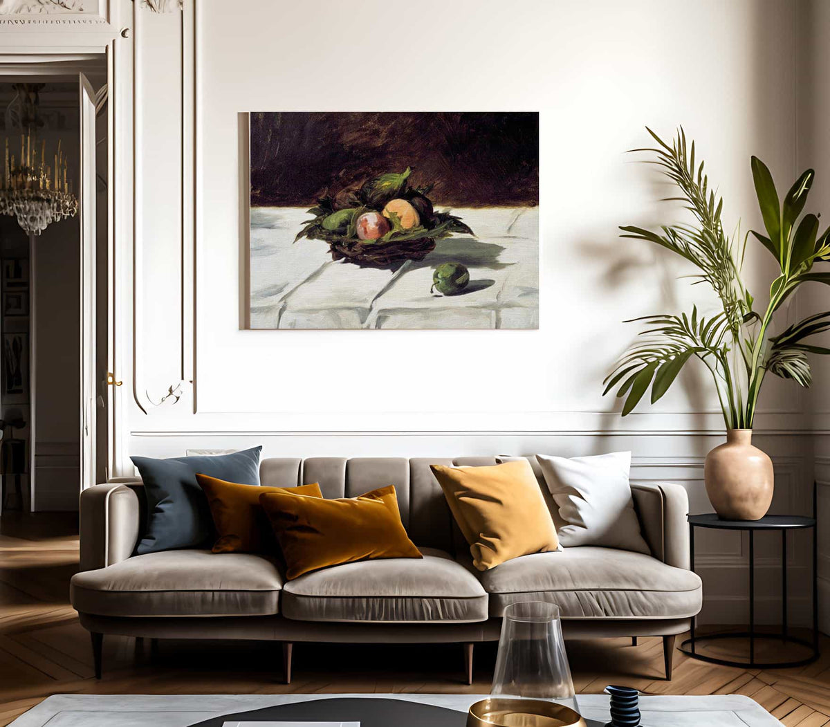 Basket Of Fruits By  Manet Edouard Fine Art Print