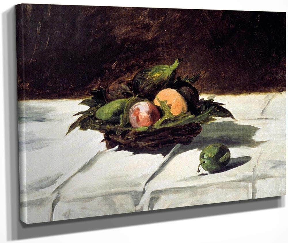 Basket Of Fruits By  Manet Edouard Fine Art Print