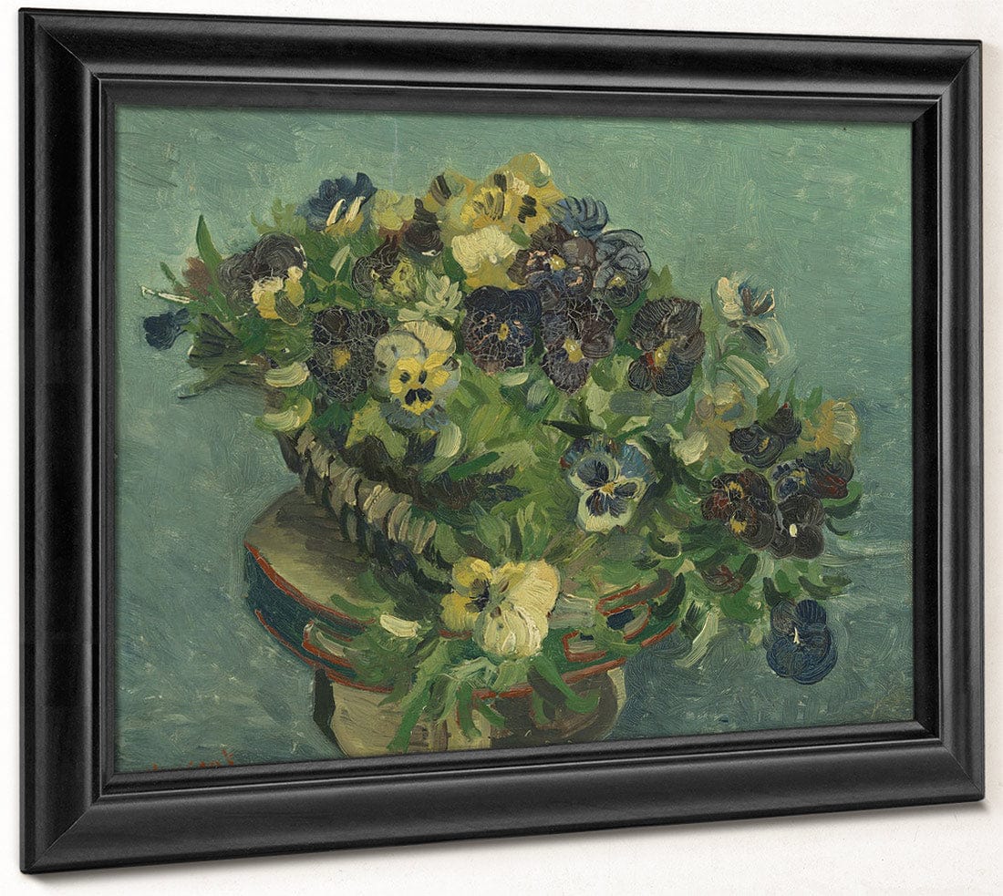 Basket Of Pansies By Vincent Van Gogh Fine Art Print