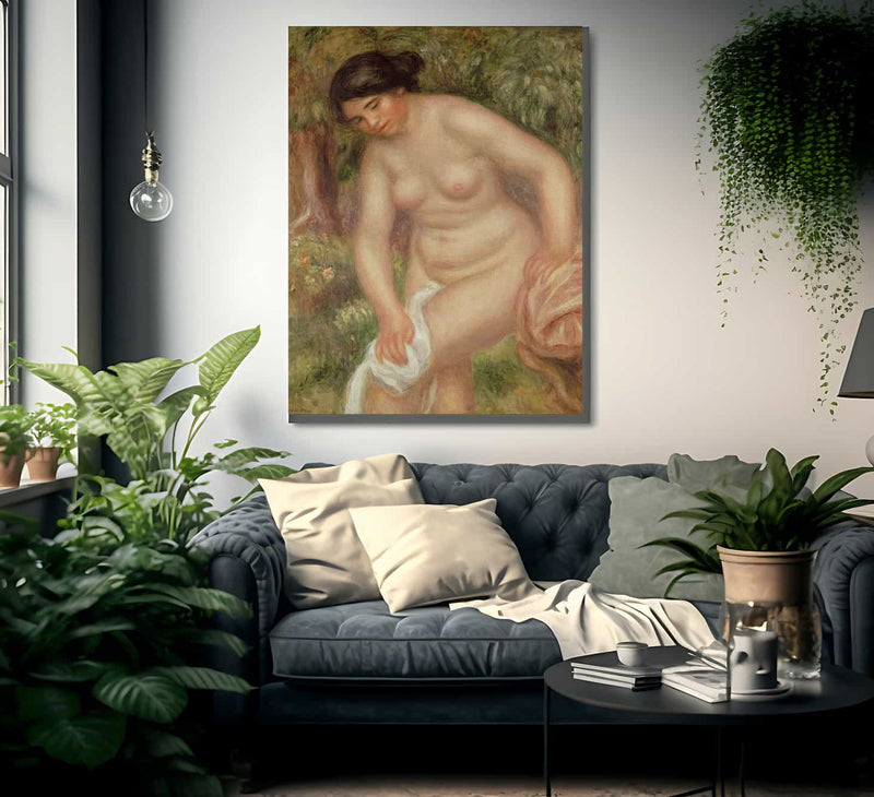 Bather Drying Herself 1 By Pierre Auguste Renoir Fine Art Print
