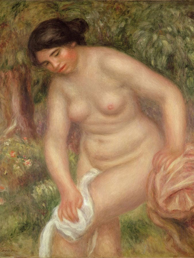 Bather Drying Herself 1 By Pierre Auguste Renoir Fine Art Print