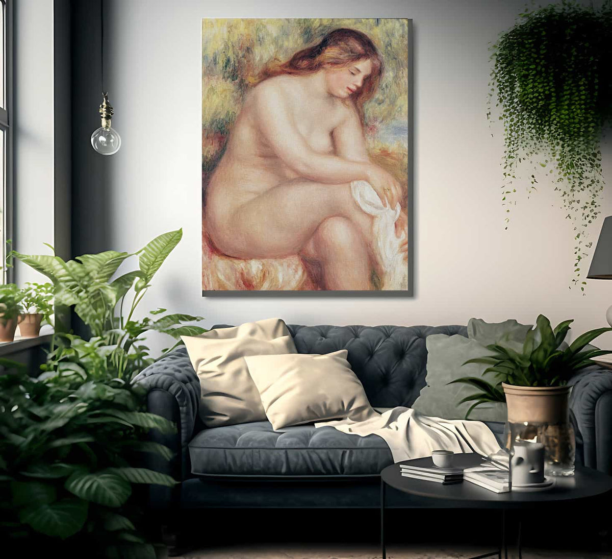 Bather Drying Herself By Pierre Auguste Renoir Fine Art Print