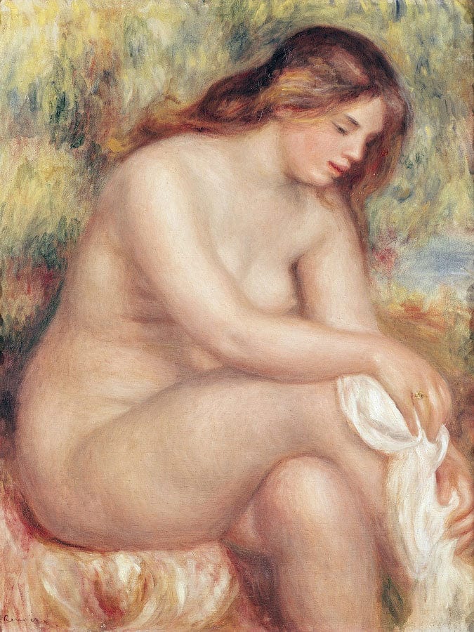 Bather Drying Herself By Pierre Auguste Renoir Fine Art Print