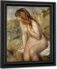 Bather Seated On A Rock By Pierre Auguste Renoir Fine Art Print