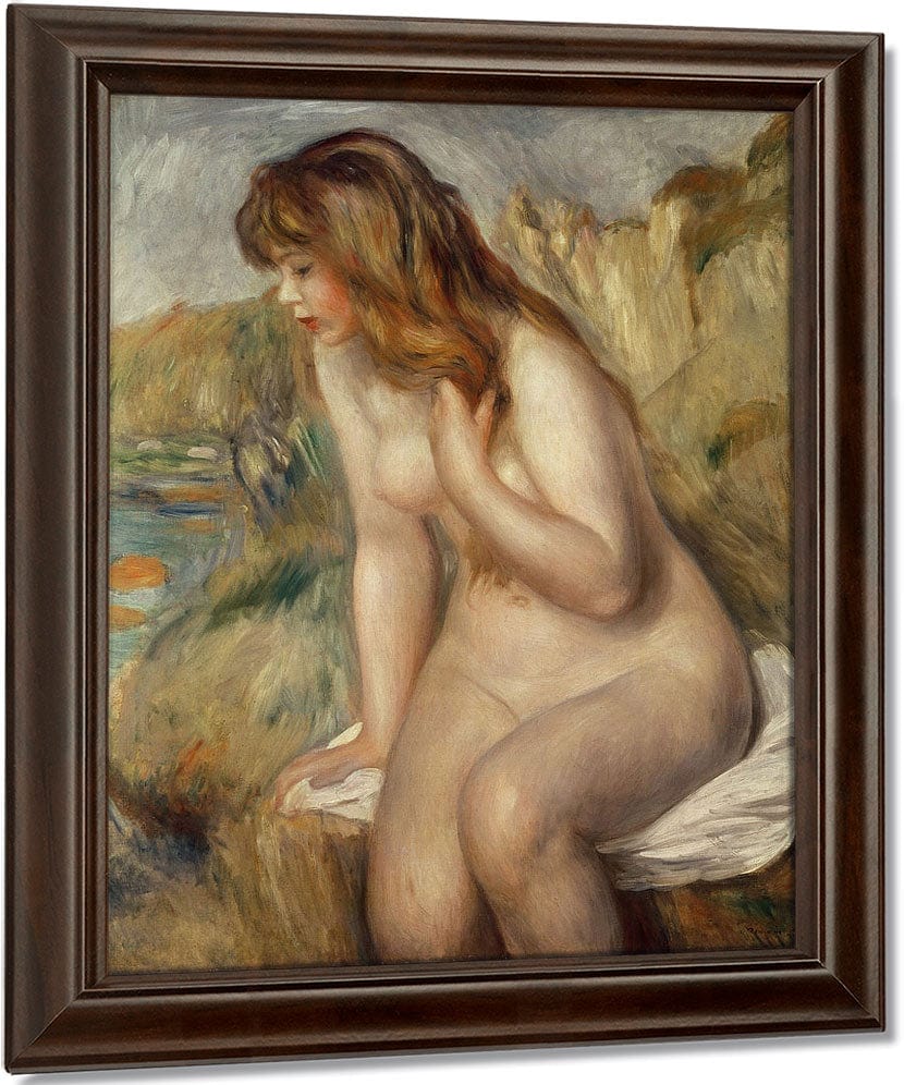Bather Seated On A Rock By Pierre Auguste Renoir Fine Art Print