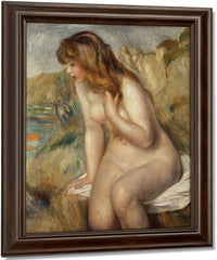 Bather Seated On A Rock By Pierre Auguste Renoir Fine Art Print