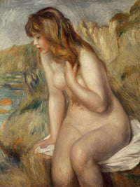 Bather Seated On A Rock By Pierre Auguste Renoir Fine Art Print