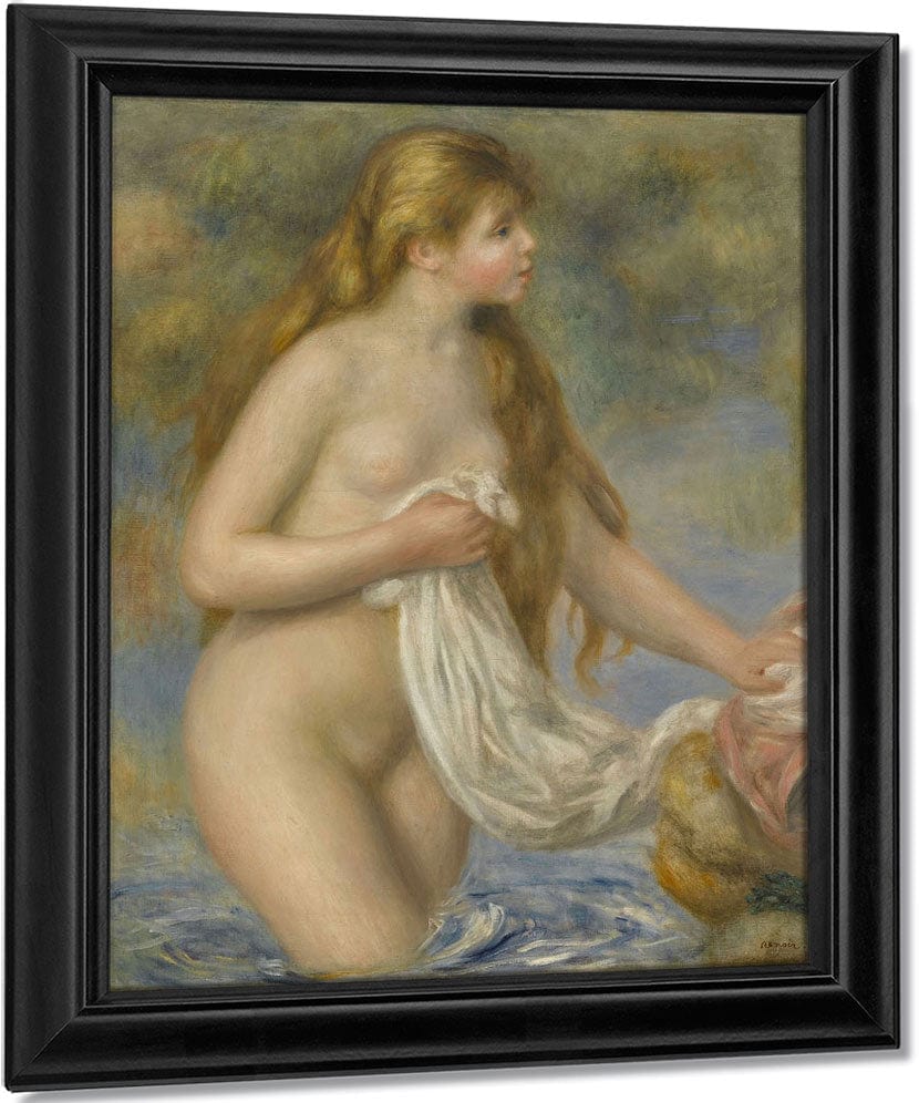 Bather With Long Hair (Baigneuse Aux Cheveux Longs) By Pierre Auguste Renoir Fine Art Print