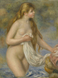 Bather With Long Hair (Baigneuse Aux Cheveux Longs) By Pierre Auguste Renoir Fine Art Print