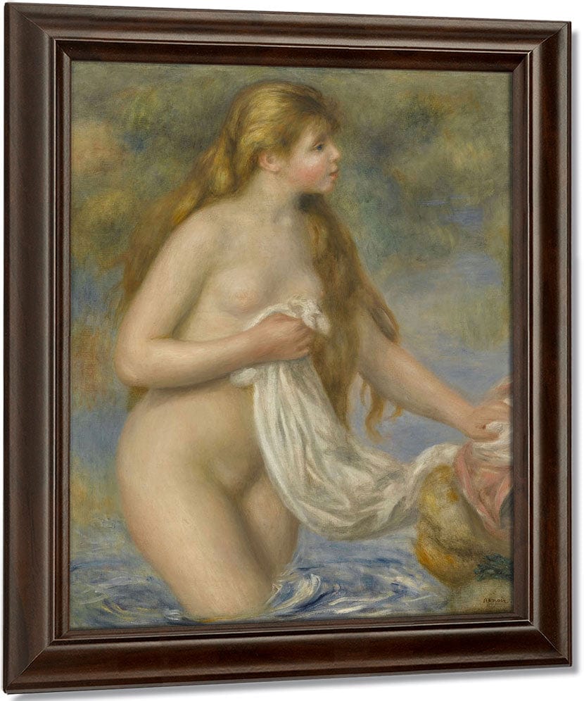 Bather With Long Hair (Baigneuse Aux Cheveux Longs) By Pierre Auguste Renoir Fine Art Print