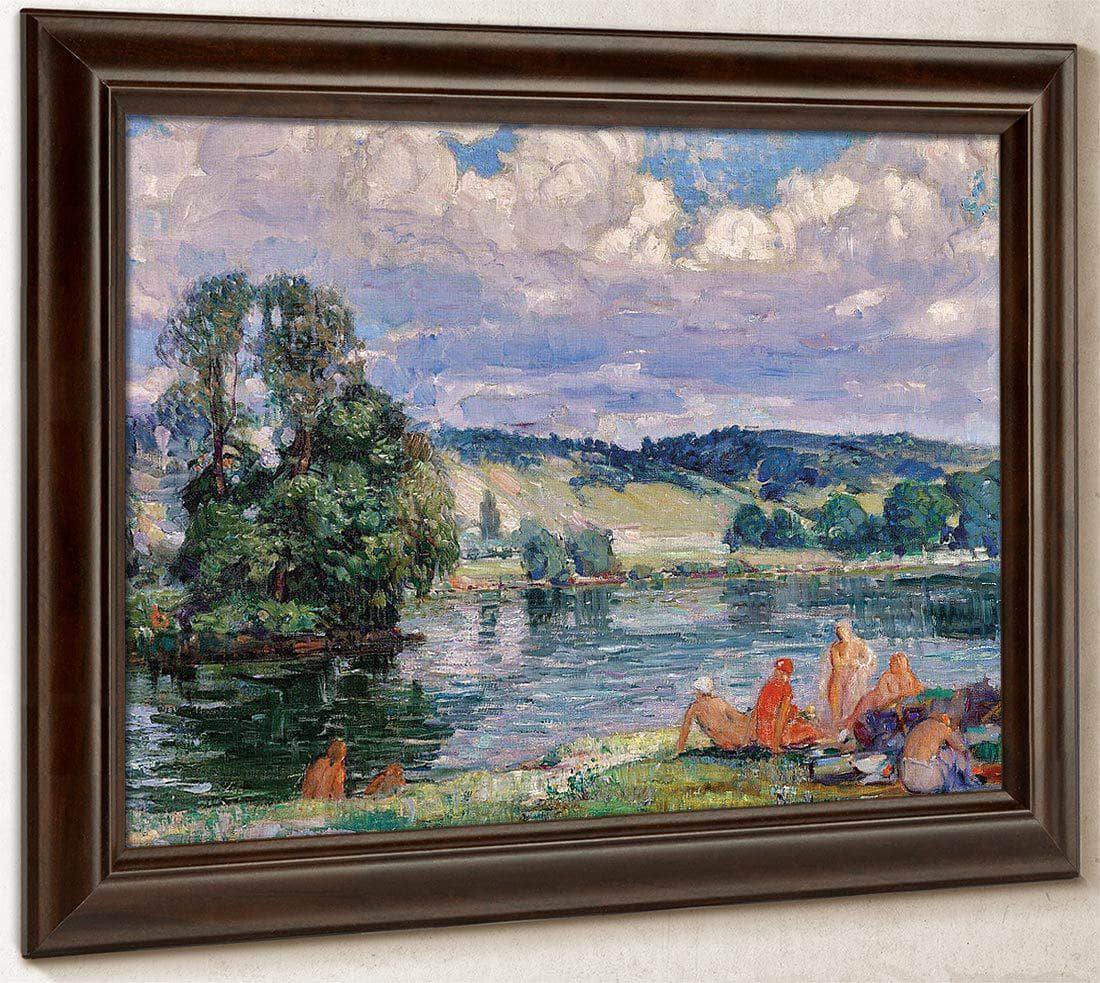 Bathers Along The Seine, Vernon, France Fine Art Print