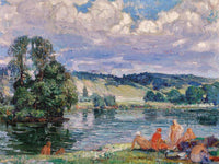 Bathers Along The Seine, Vernon, France By Joseph Kleitsch Fine Art Print