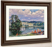 Bathers Along The Seine, Vernon, France By Joseph Kleitsch Fine Art Print