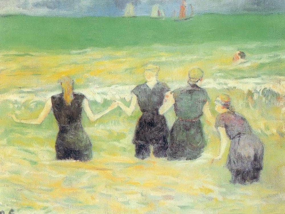 Bathers In Dieppe By Paul Gauguin Fine Art Print