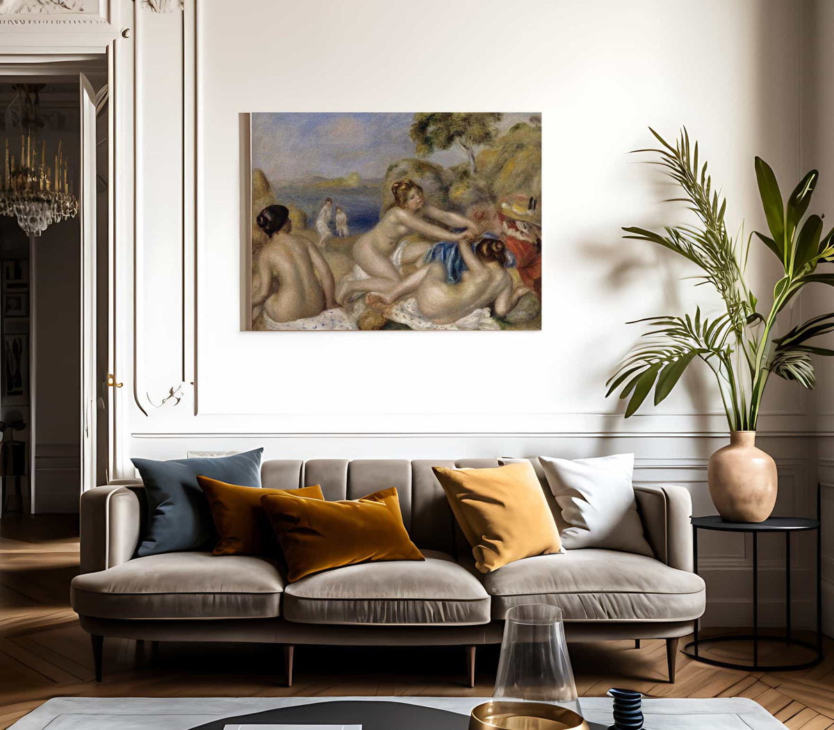 Bathers Playing With A Crab By Pierre August Renoir Fine Art Print