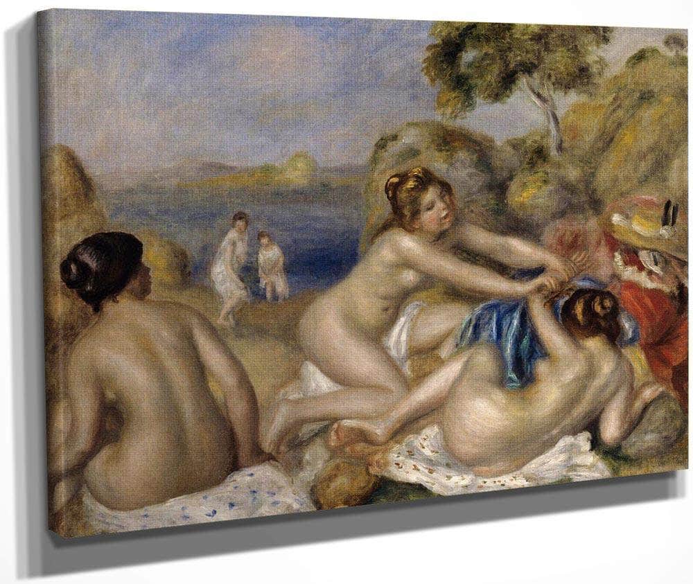 Bathers Playing With A Crab By Pierre August Renoir Fine Art Print