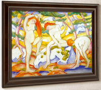 Bathing Girls By Franz Marc Fine Art Print