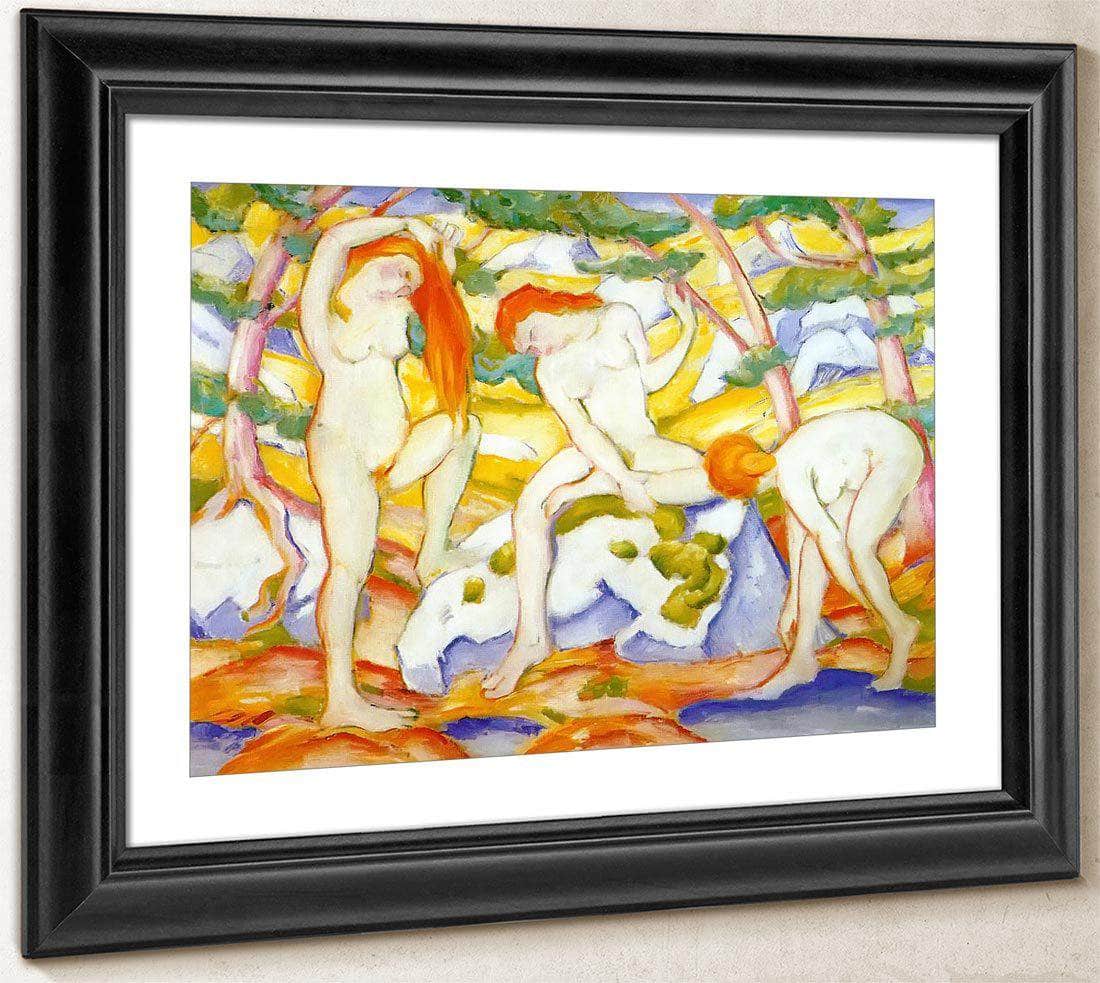 Bathing Girls By Franz Marc Fine Art Print