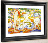 Bathing Girls By Franz Marc Fine Art Print