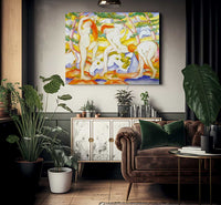 Bathing Girls By Franz Marc Fine Art Print