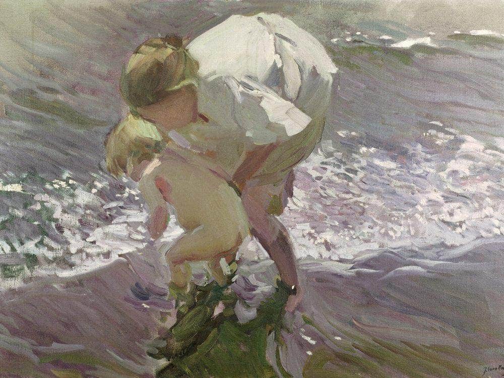 Bathing On The Beach By Joaquin Sorolla Y Bastida Fine Art Print