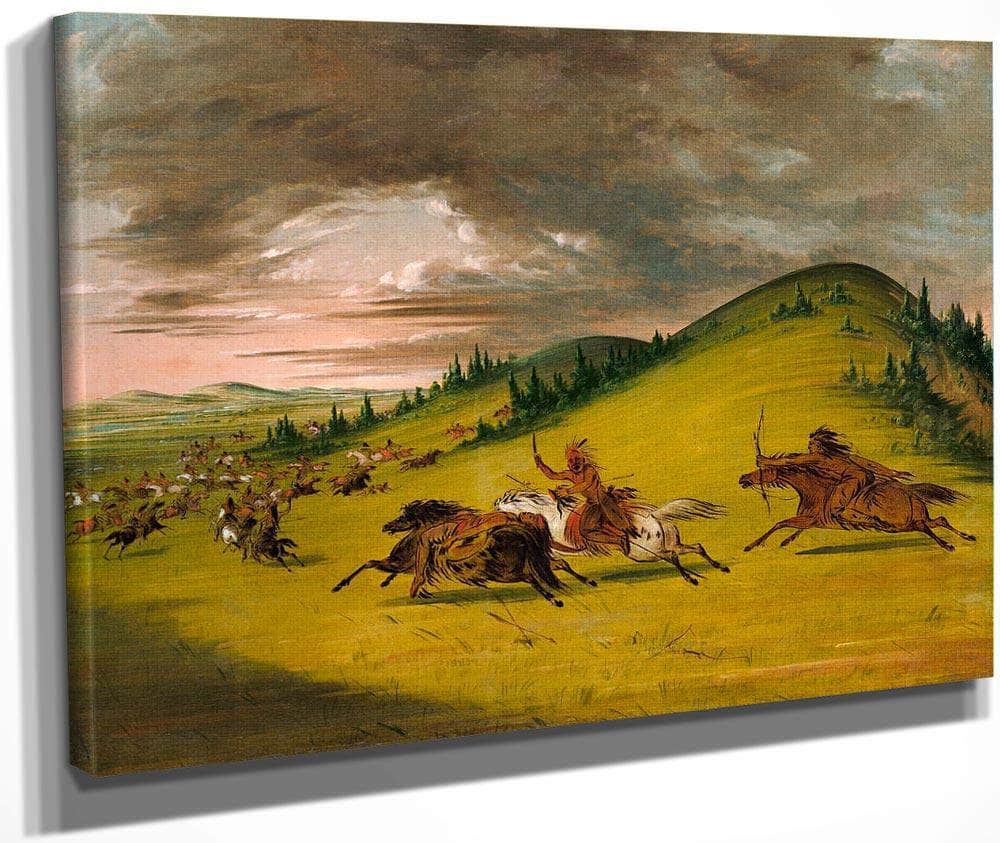 Battle Between Sioux And Sac And Fox By George Catlin Fine Art Print
