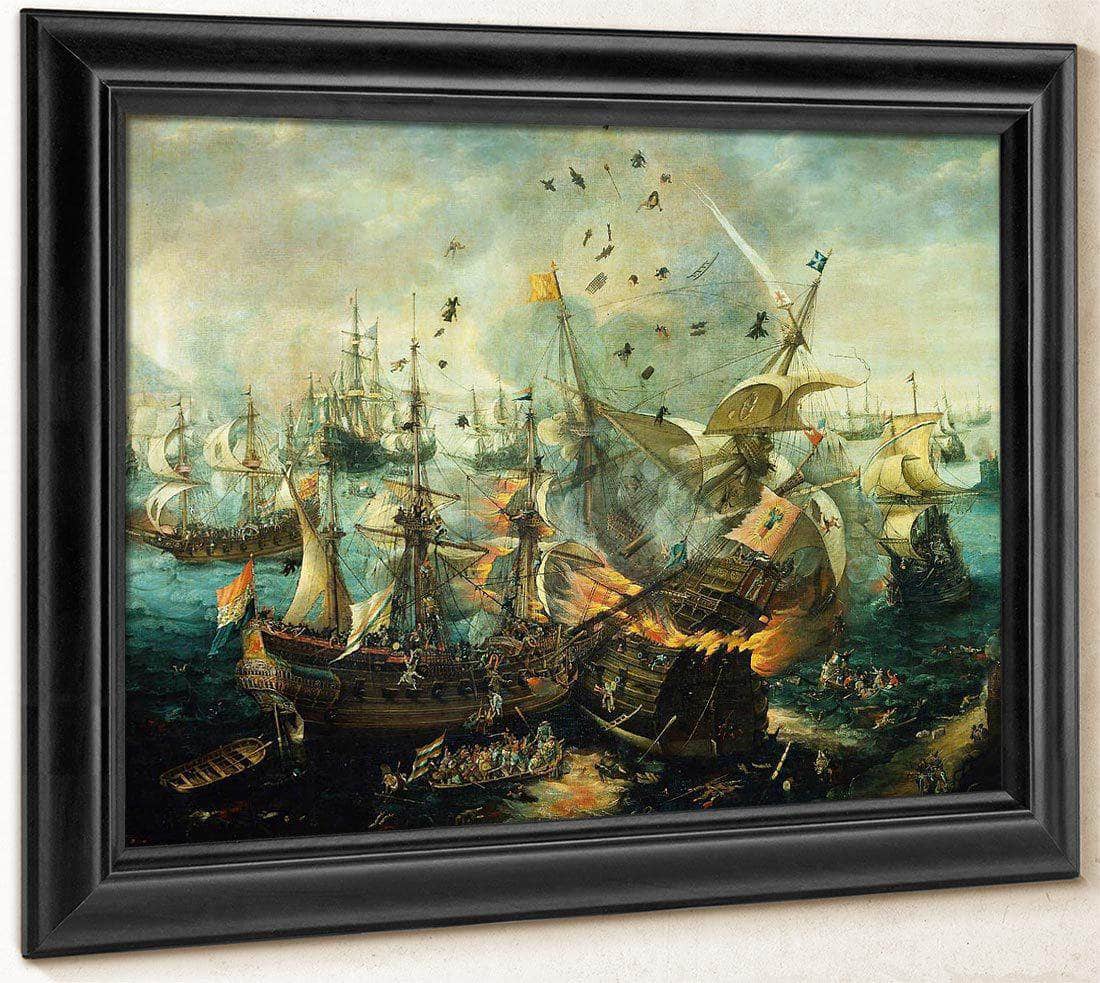 Battle Of Gibraltar 1607 By Cornelis Claesz Van Wieringen Fine Art Print