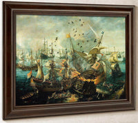 Battle Of Gibraltar 1607 By Cornelis Claesz Van Wieringen Fine Art Print