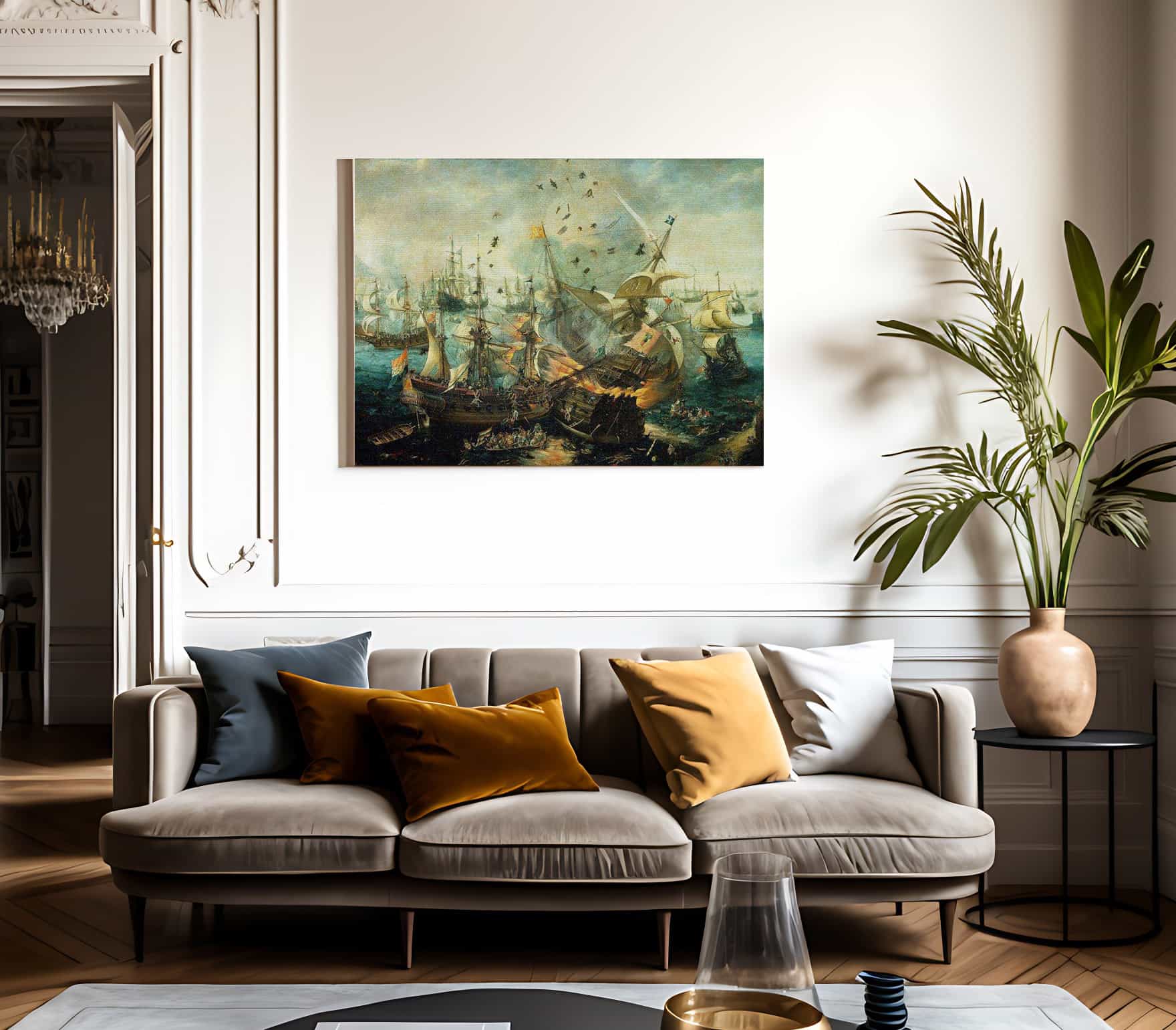 Battle Of Gibraltar 1607 By Cornelis Claesz Van Wieringen Fine Art Print