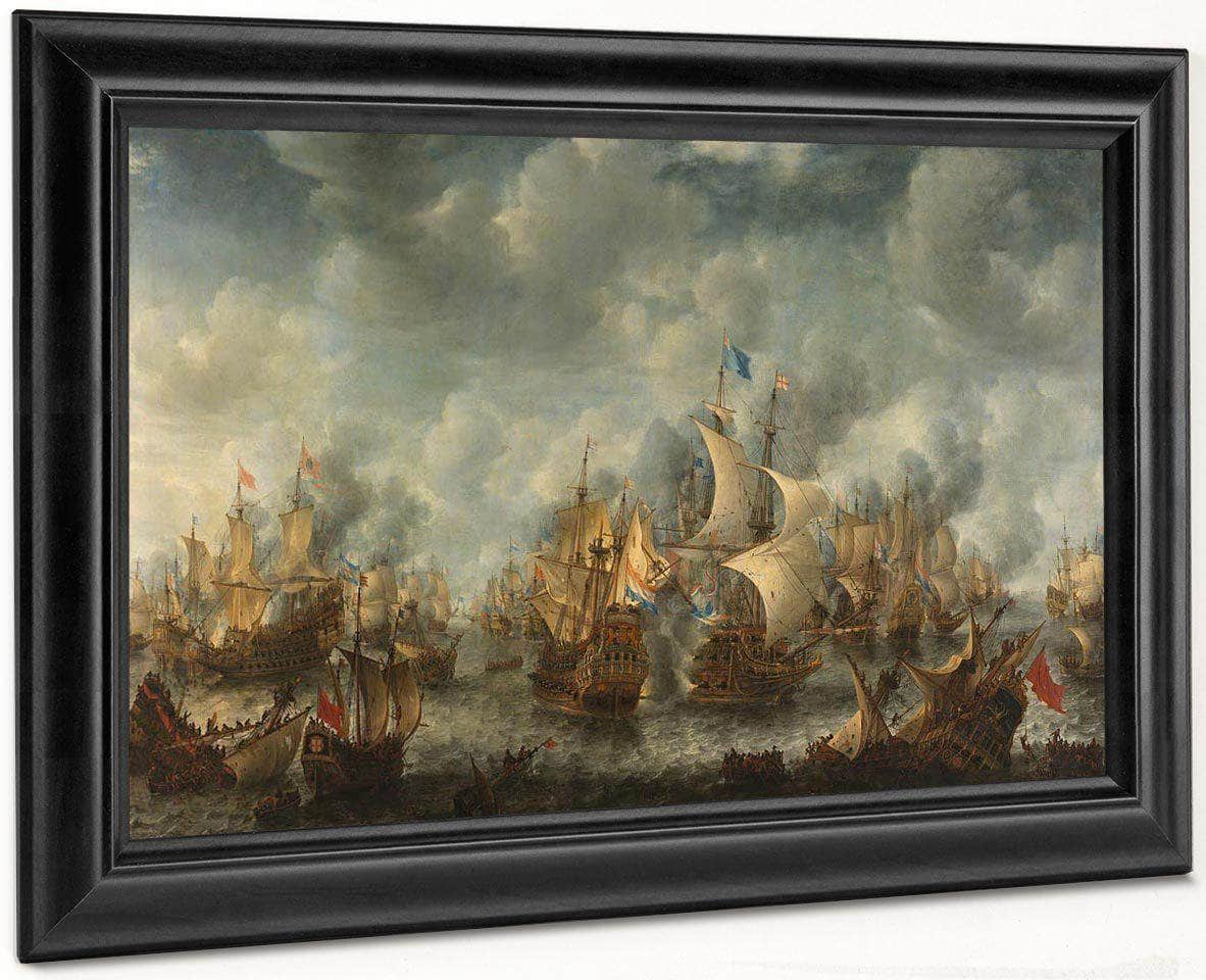 Battle Of Scheveningen By Jan Abrahamsz Beerstraten Fine Art Print
