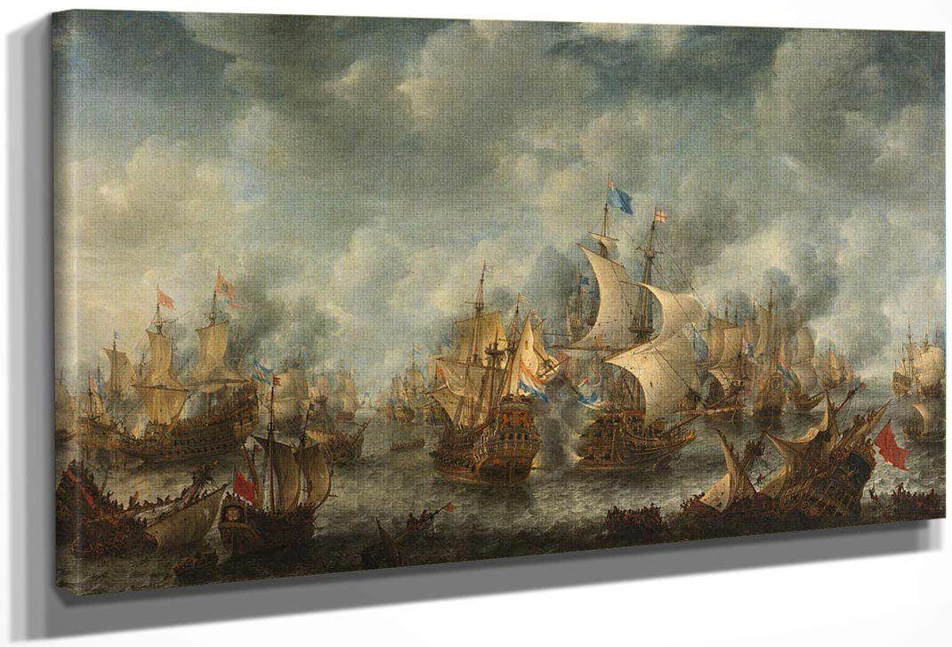 Battle Of Scheveningen By Jan Abrahamsz Beerstraten Fine Art Print