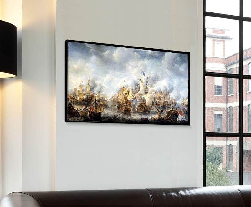 Battle Of Scheveningen Painting Jan Abrahamsz Beerstraaten Canvas Art Fine Art Print