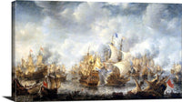 Battle Of Scheveningen Painting Jan Abrahamsz Beerstraaten Canvas Art Fine Art Print