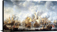 Battle Of Scheveningen Painting Jan Abrahamsz Beerstraaten Canvas Art Fine Art Print