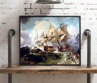 Battle Of The First Of June Painting Philip James Loutherbourg Canvas Art Fine Art Print