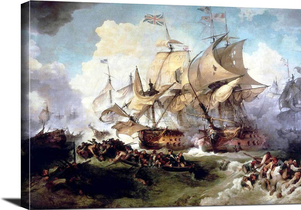 Battle Of The First Of June Painting Philip James Loutherbourg Canvas Art Fine Art Print