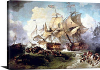 Battle Of The First Of June Painting Philip James Loutherbourg Canvas Art Fine Art Print