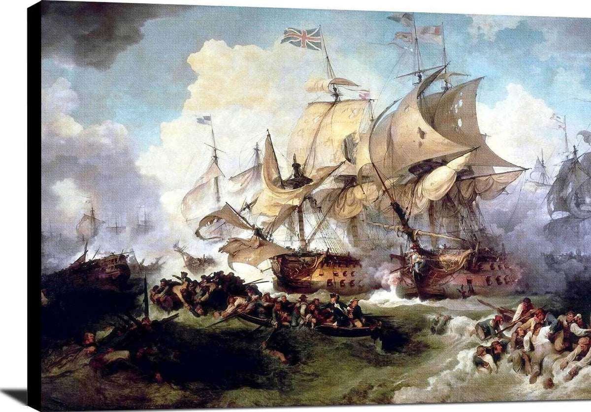 Battle Of The First Of June Painting Philip James Loutherbourg Canvas Art Fine Art Print