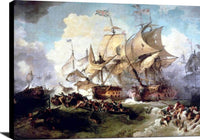 Battle Of The First Of June Painting Philip James Loutherbourg Canvas Art Fine Art Print