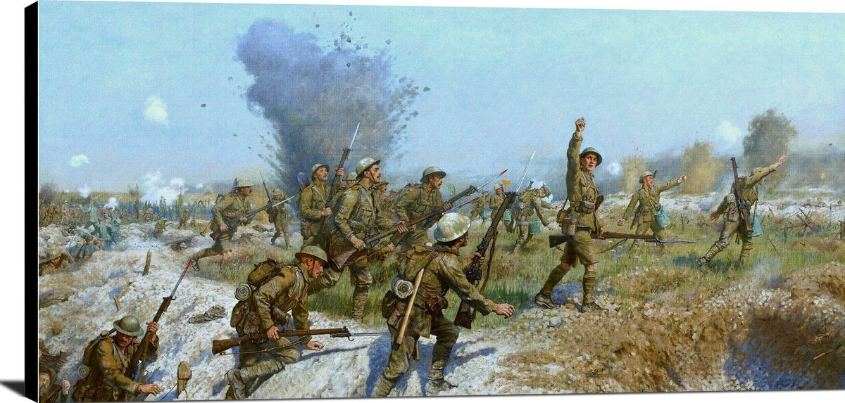 Battle Of The Somme Ulster Division Painting J. P. Beadle Canvas Art Fine Art Print