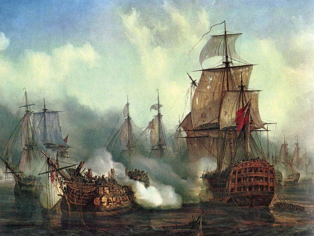 Battle Of Trafalgar By Louis Philippe Crepin Fine Art Print