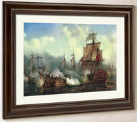 Battle Of Trafalgar By Louis Philippe Crepin Fine Art Print