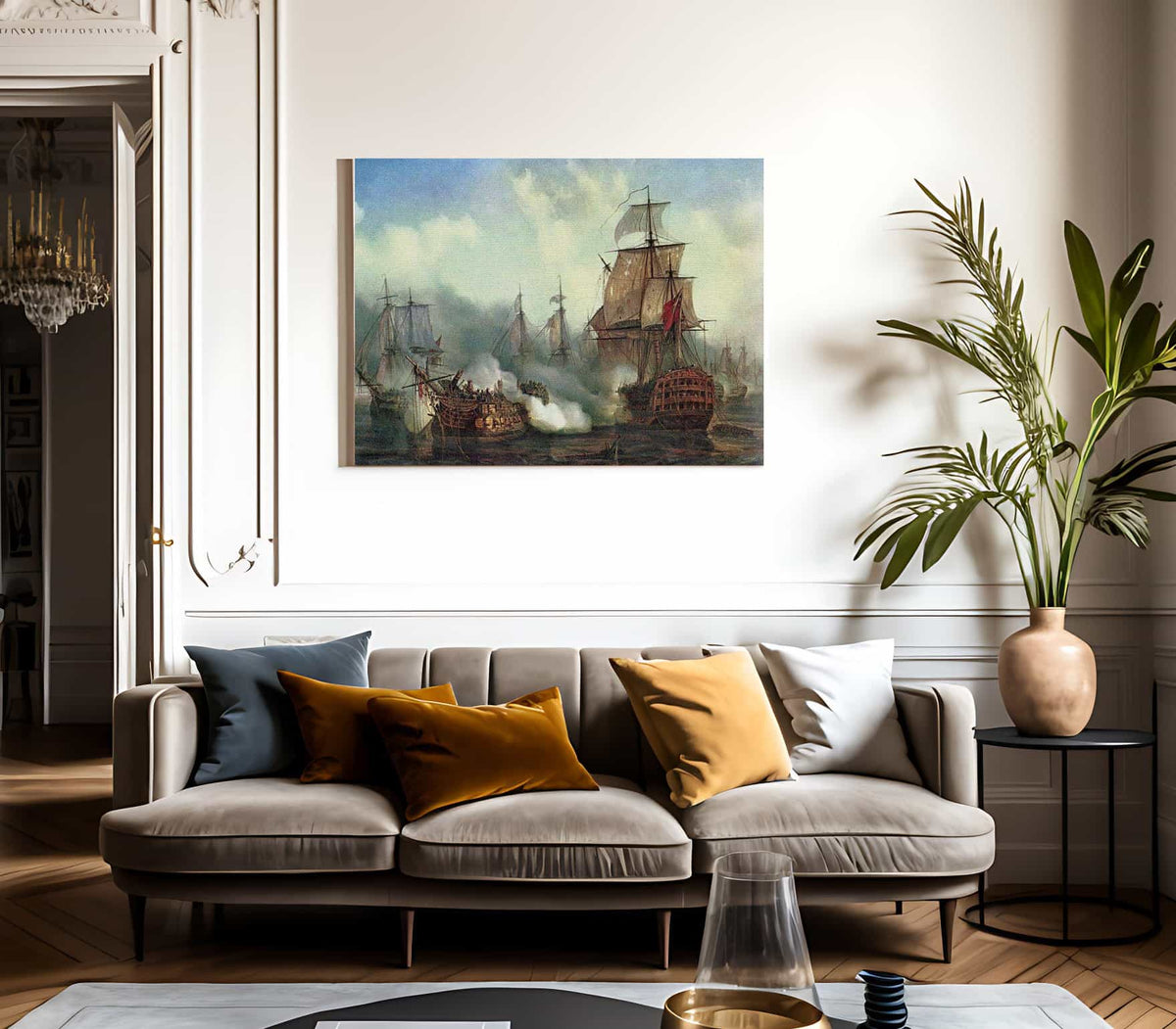 Battle Of Trafalgar By Louis Philippe Crepin Fine Art Print