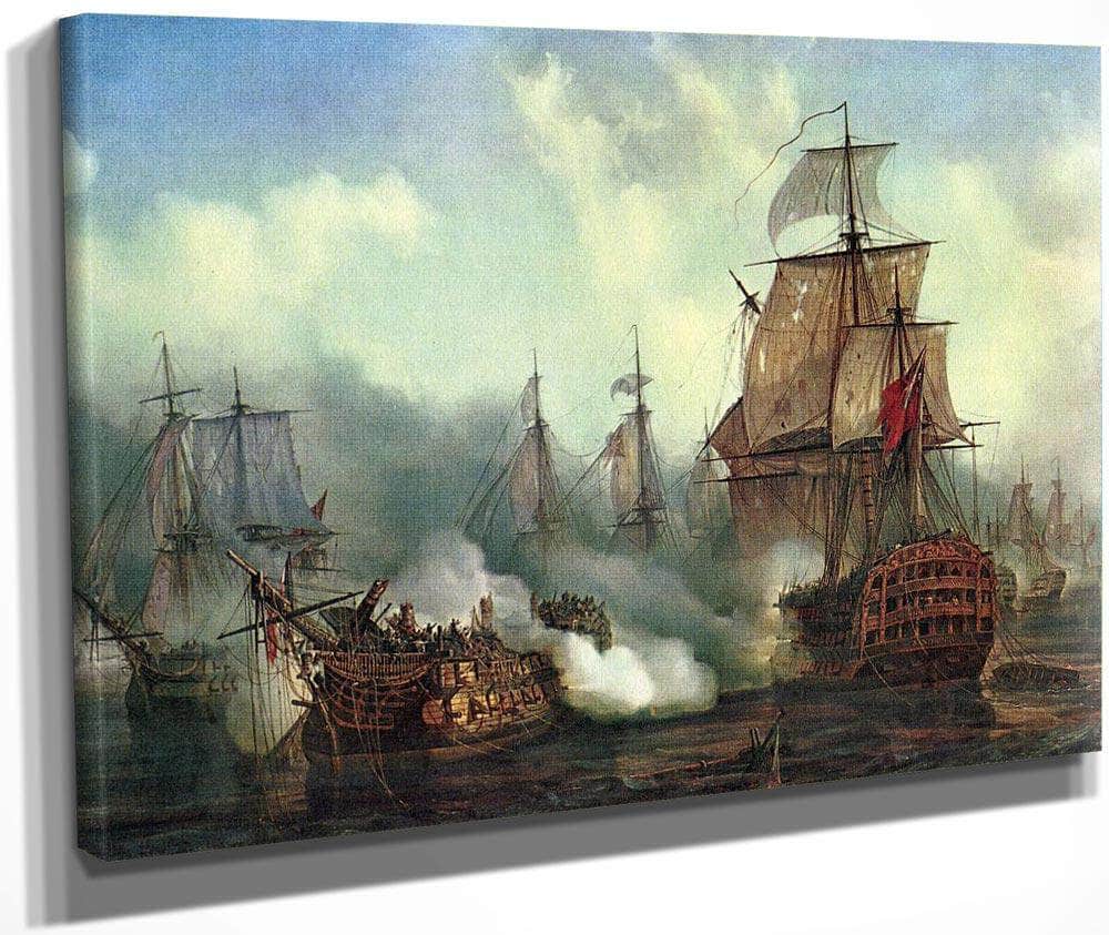 Battle Of Trafalgar By Louis Philippe Crepin Fine Art Print